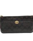 Coach Brown Monogram Coated Canvas Peyton Wristlet