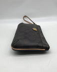 Coach Brown Monogram Coated Canvas Peyton Wristlet