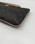 Coach Brown Monogram Coated Canvas Peyton Wristlet