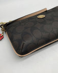 Coach Brown Monogram Coated Canvas Peyton Wristlet