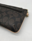 Coach Brown Monogram Coated Canvas Peyton Wristlet