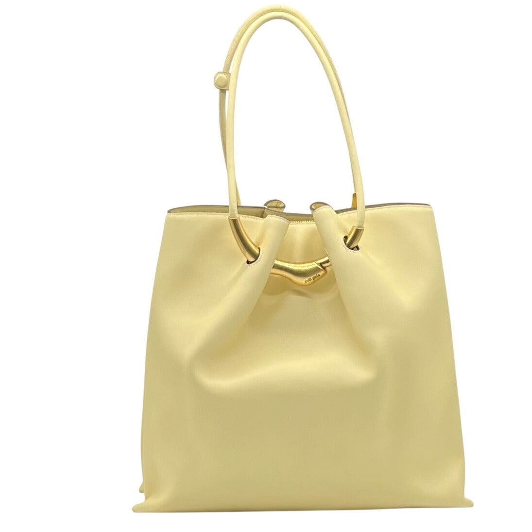 Cult Gaia Yellow Leather Asa Tote