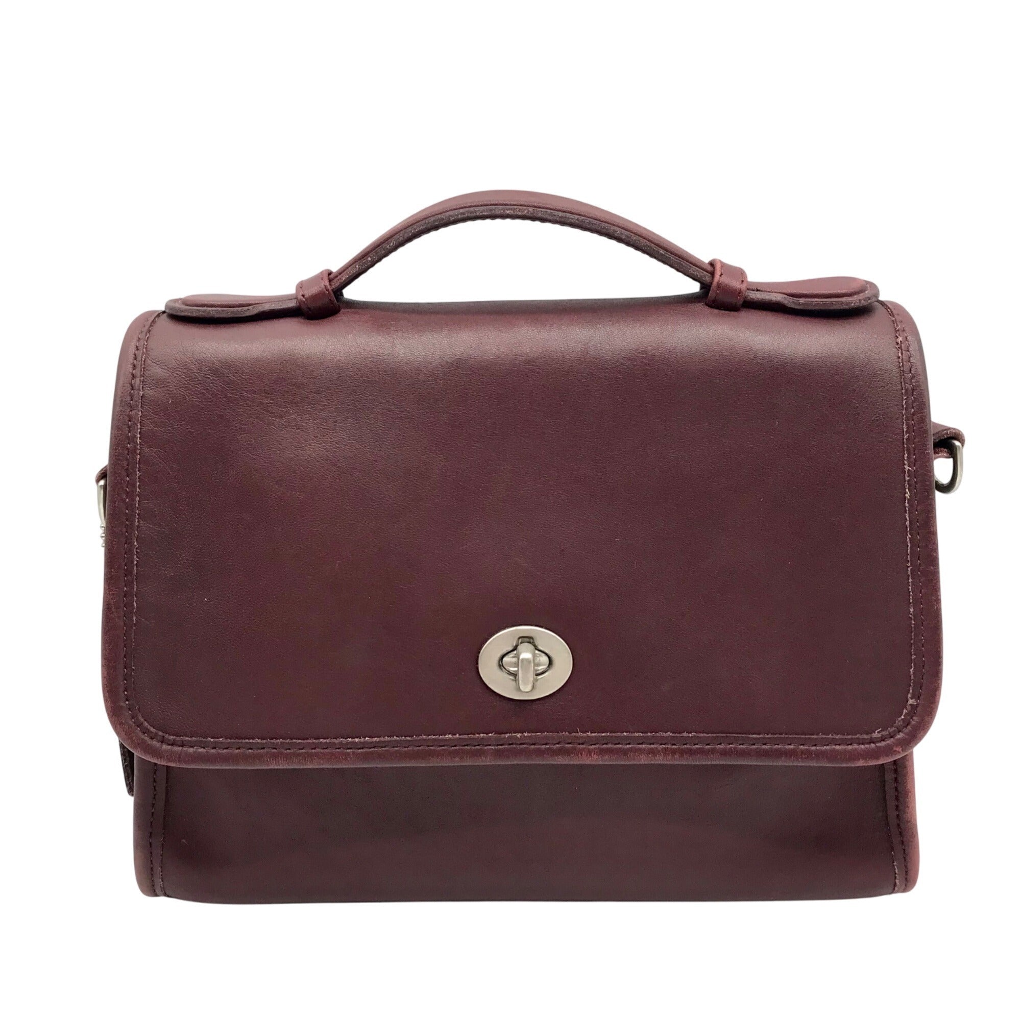 Vintage Coach Mahogany Leather Court Crossbody Bag