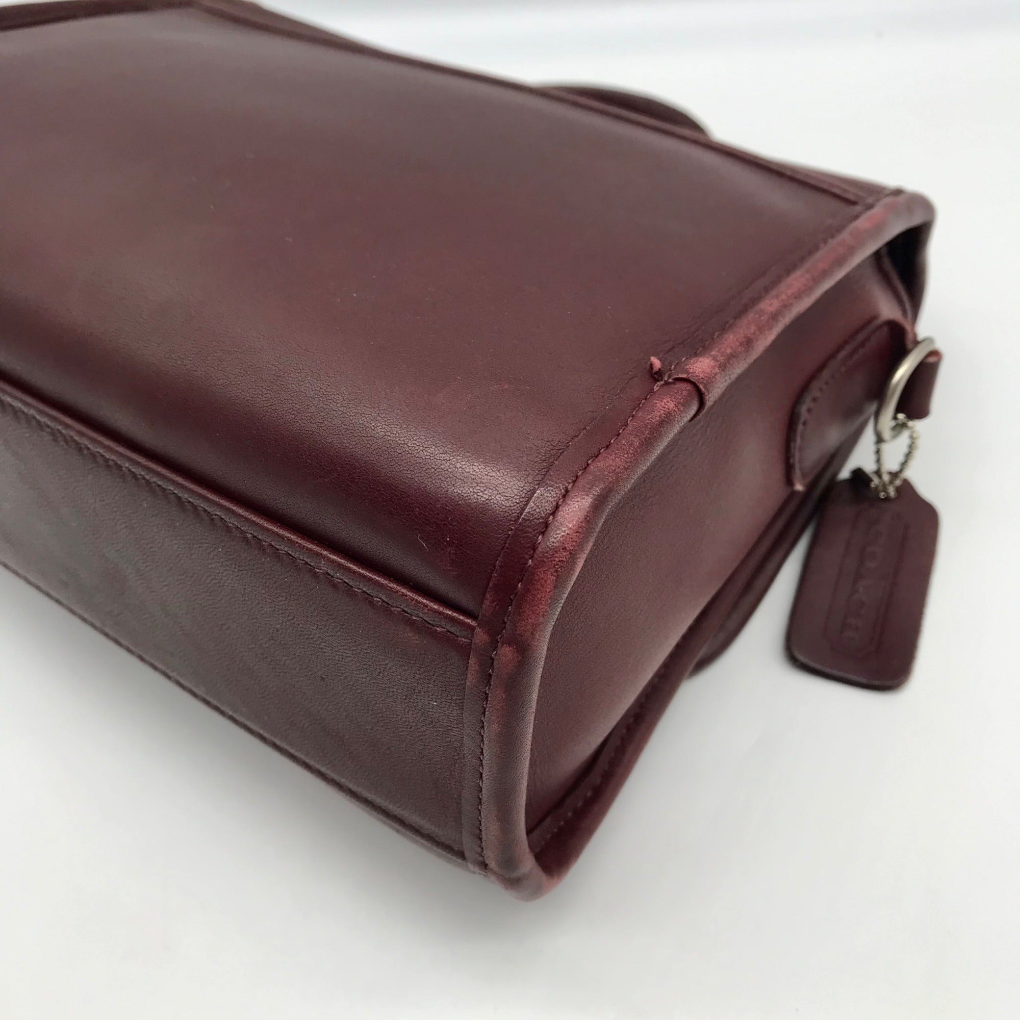 Vintage Coach Mahogany Leather Court Crossbody Bag