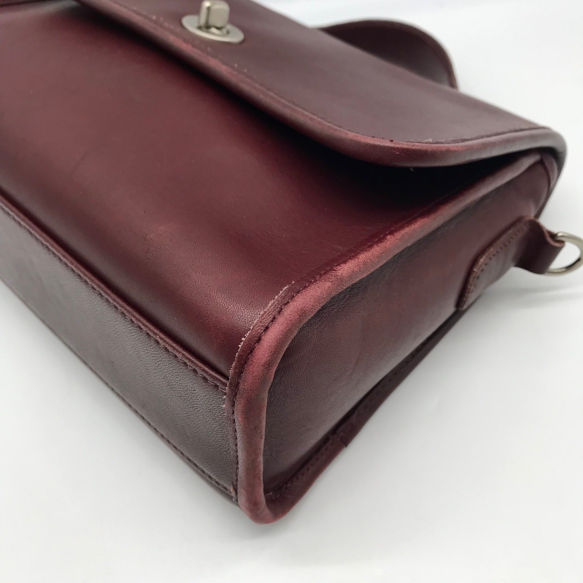 Vintage Coach Mahogany Leather Court Crossbody Bag