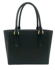 Dagne Dover Black Coated Canvas Midi Tote