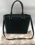 Dagne Dover Black Coated Canvas Midi Tote