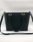 Dagne Dover Black Coated Canvas Midi Tote