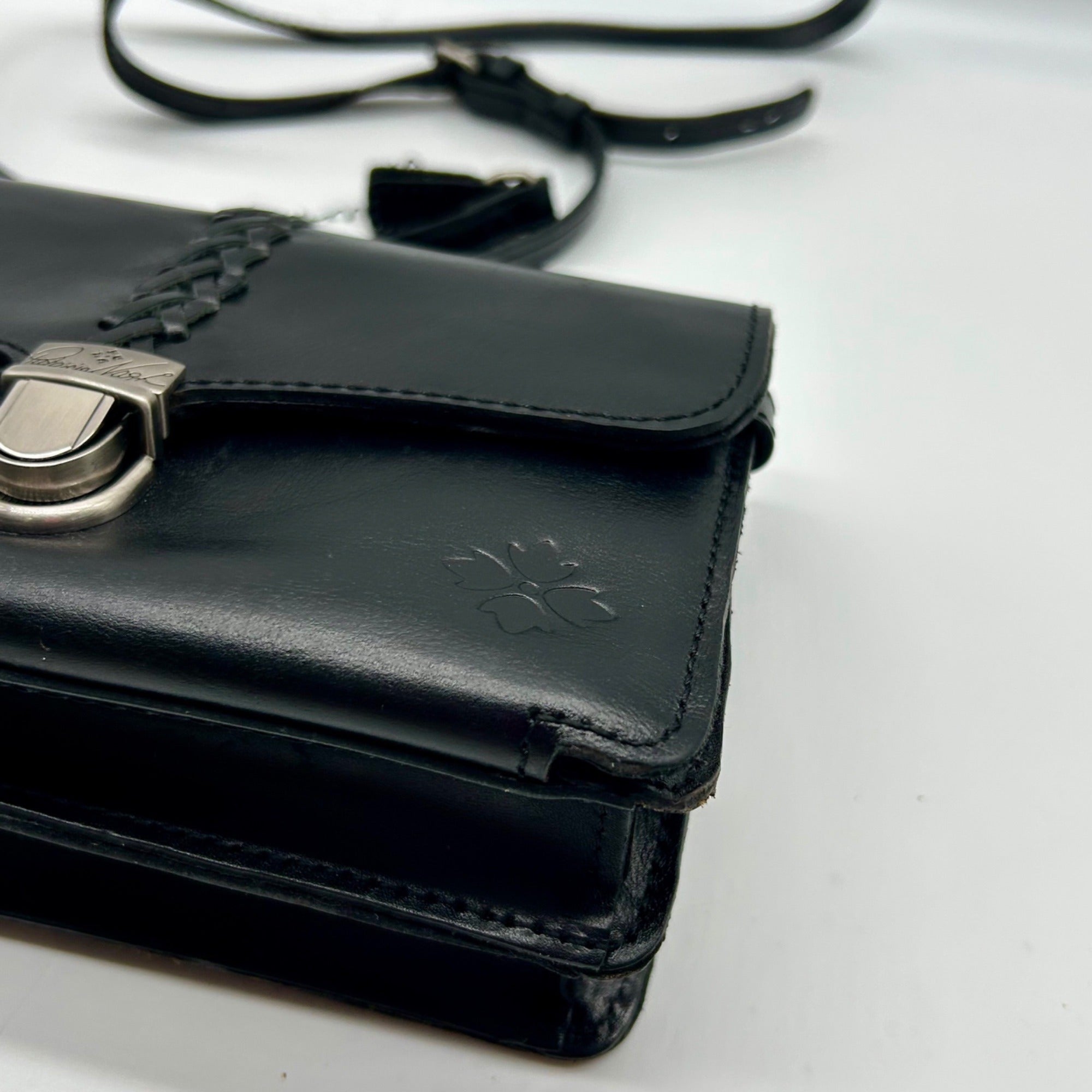 Patricia Nash Black Leather Fringe Crossbody Bag