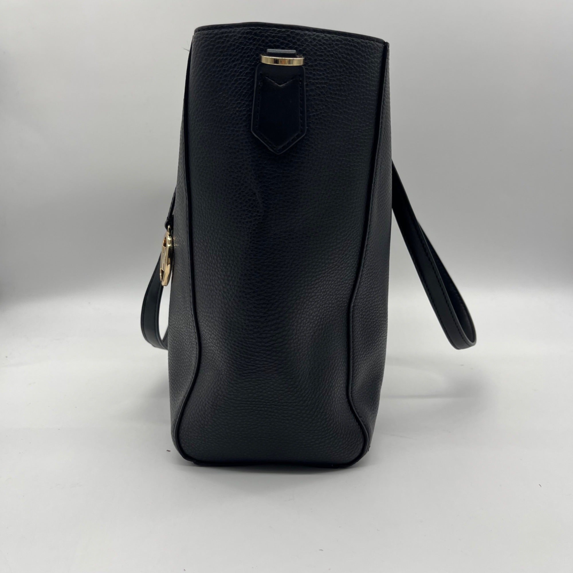 Michael Kors Black Pebbled Leather Kimberly Large Tote Bag