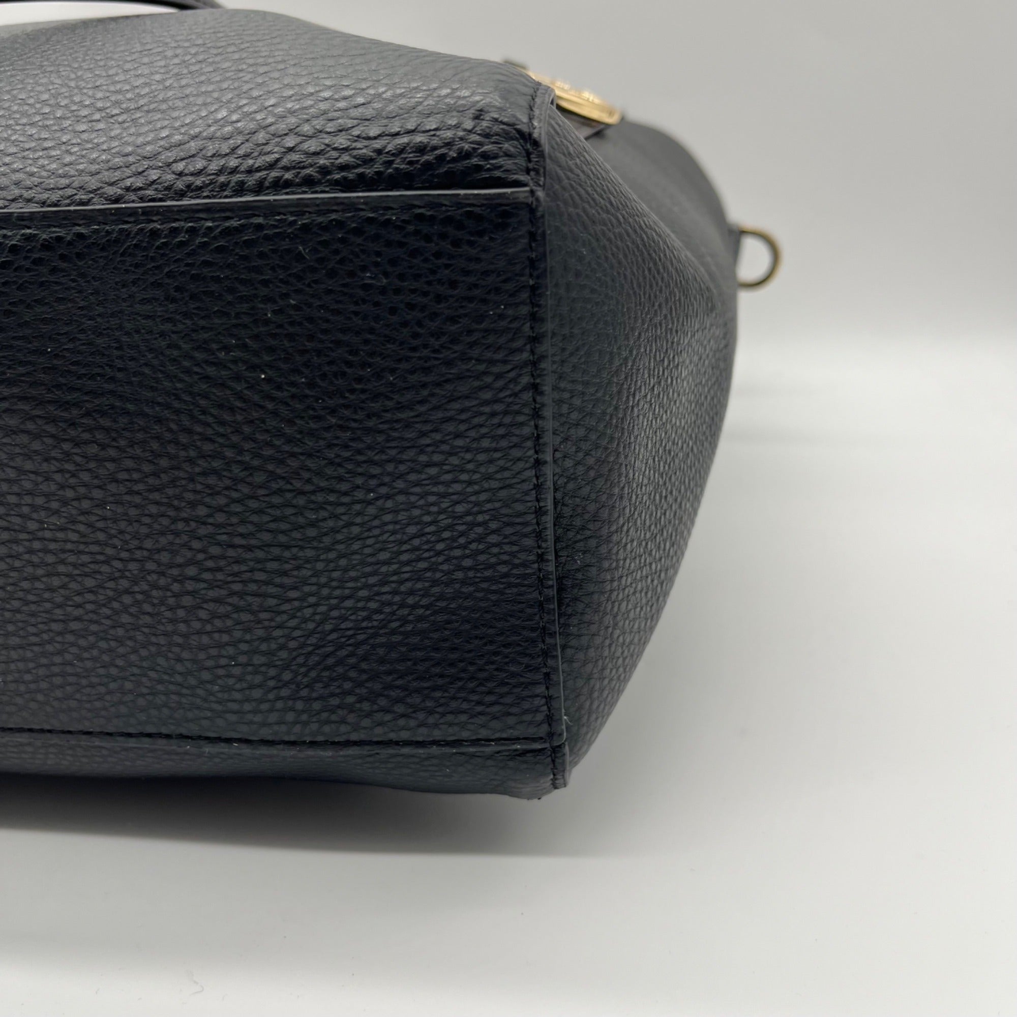 Michael Kors Black Pebbled Leather Kimberly Large Tote Bag