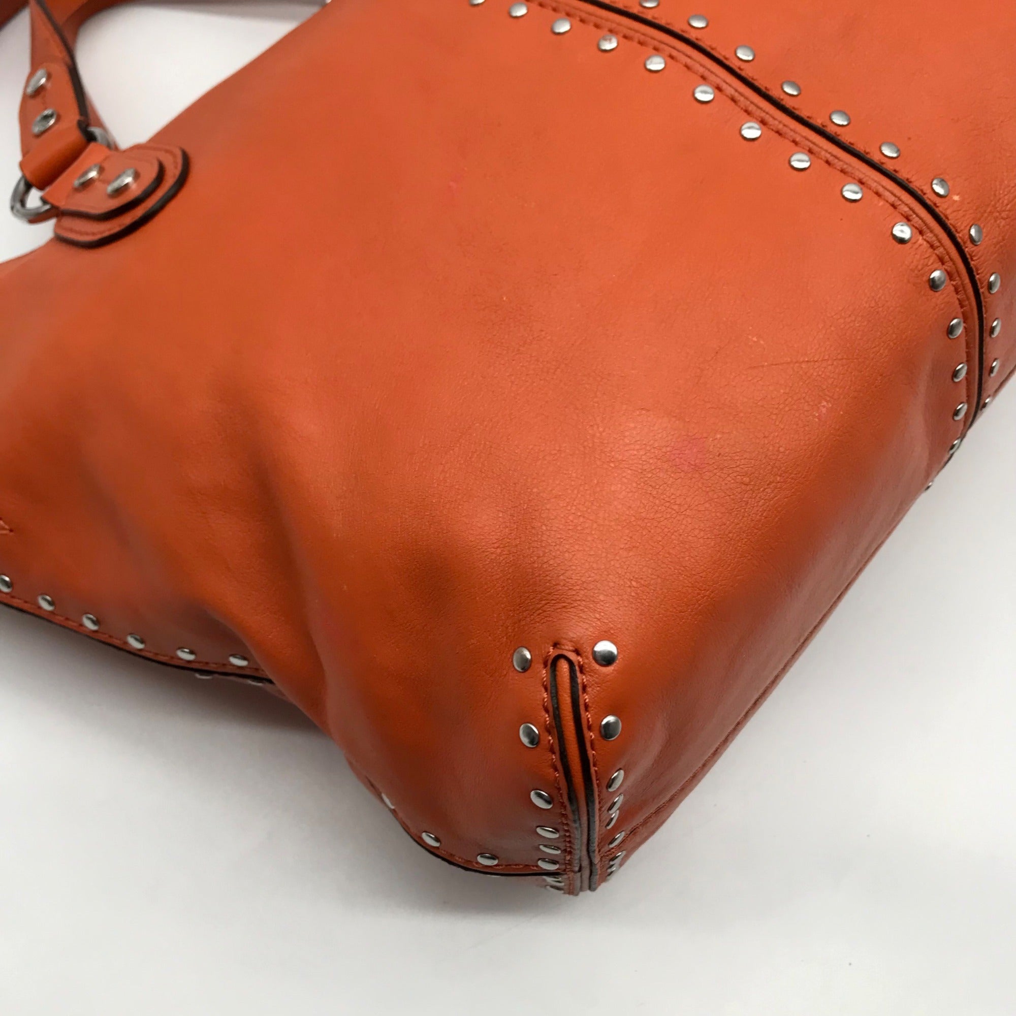 Michael Kors Tangerine Leather Astor Chain Convertible Satchel Bag