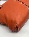 Michael Kors Tangerine Leather Astor Chain Convertible Satchel Bag
