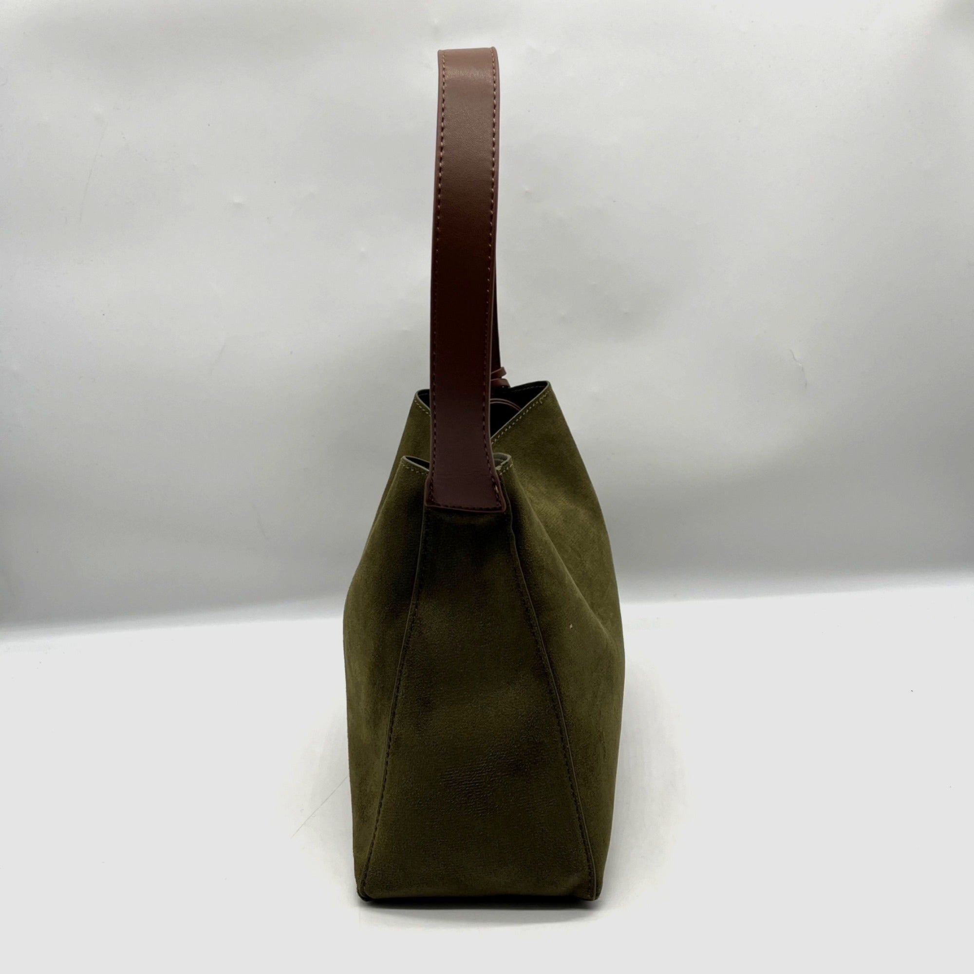 Grossi Green Suede Hobo Crossbody Bag