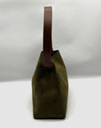 Grossi Green Suede Hobo Crossbody Bag