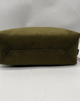 Grossi Green Suede Hobo Crossbody Bag