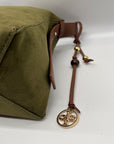 Grossi Green Suede Hobo Crossbody Bag