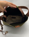 Grossi Green Suede Hobo Crossbody Bag