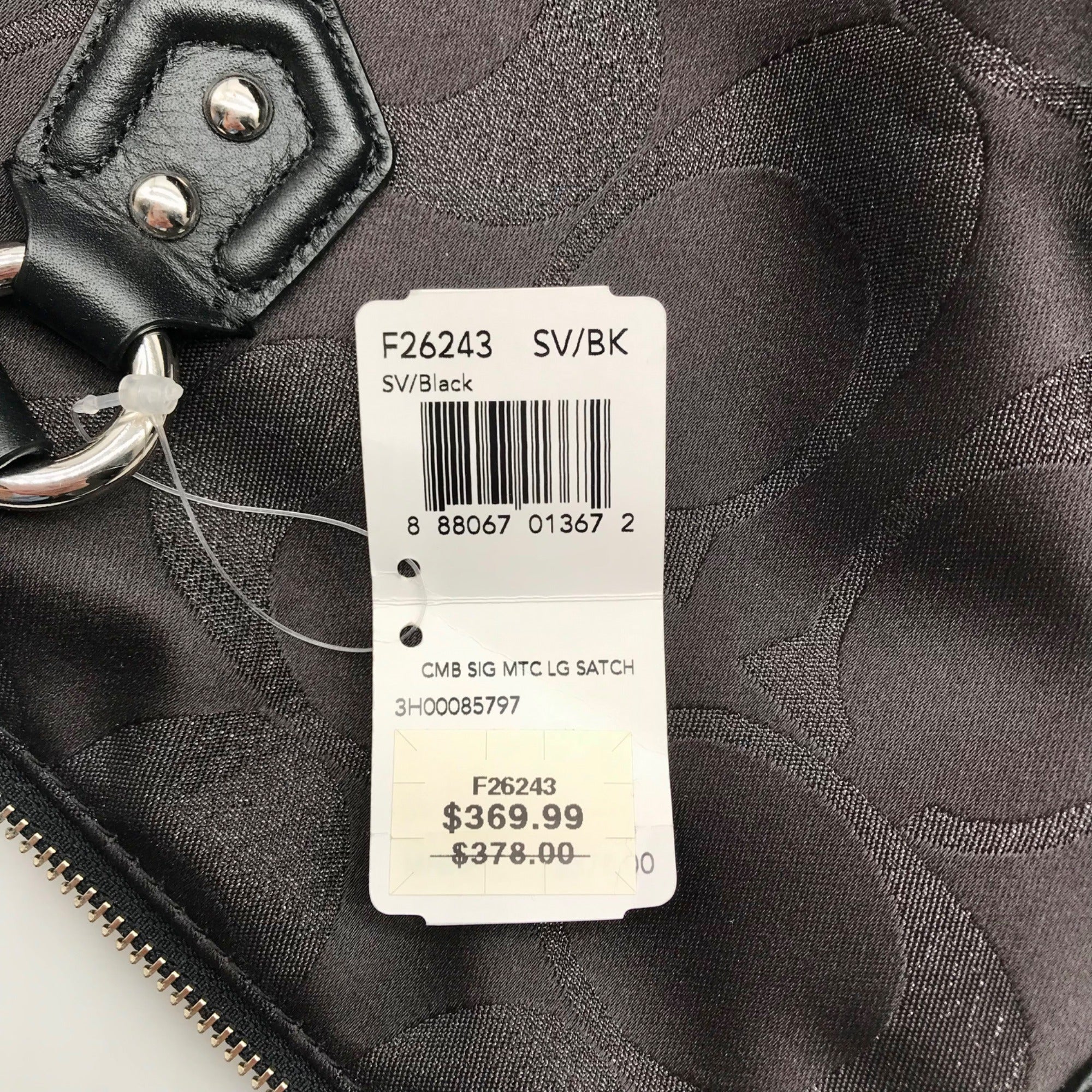 Coach Black Canvas Signature Campbell Convertible Satchel Bag F26243