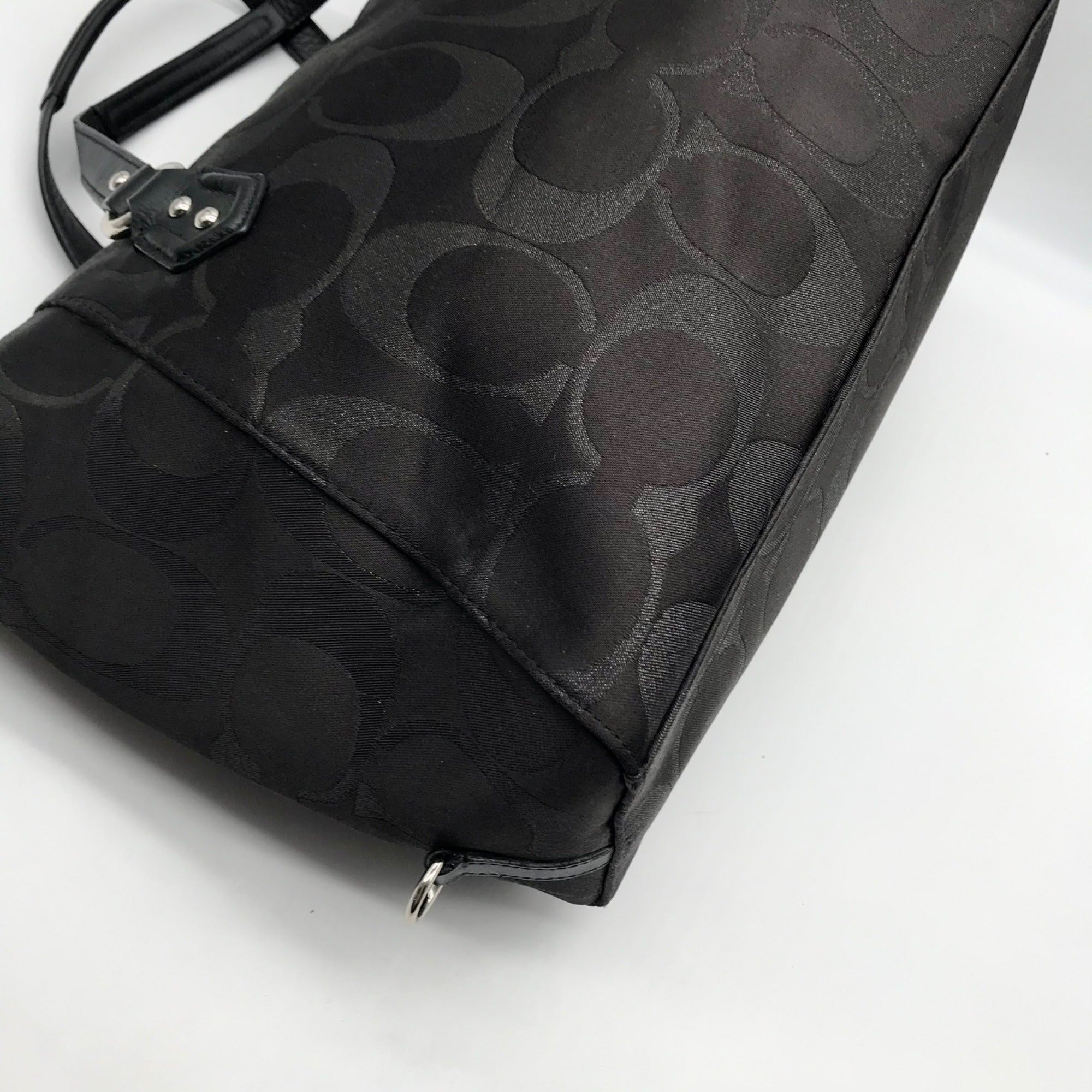 Coach Black Canvas Signature Campbell Convertible Satchel Bag F26243