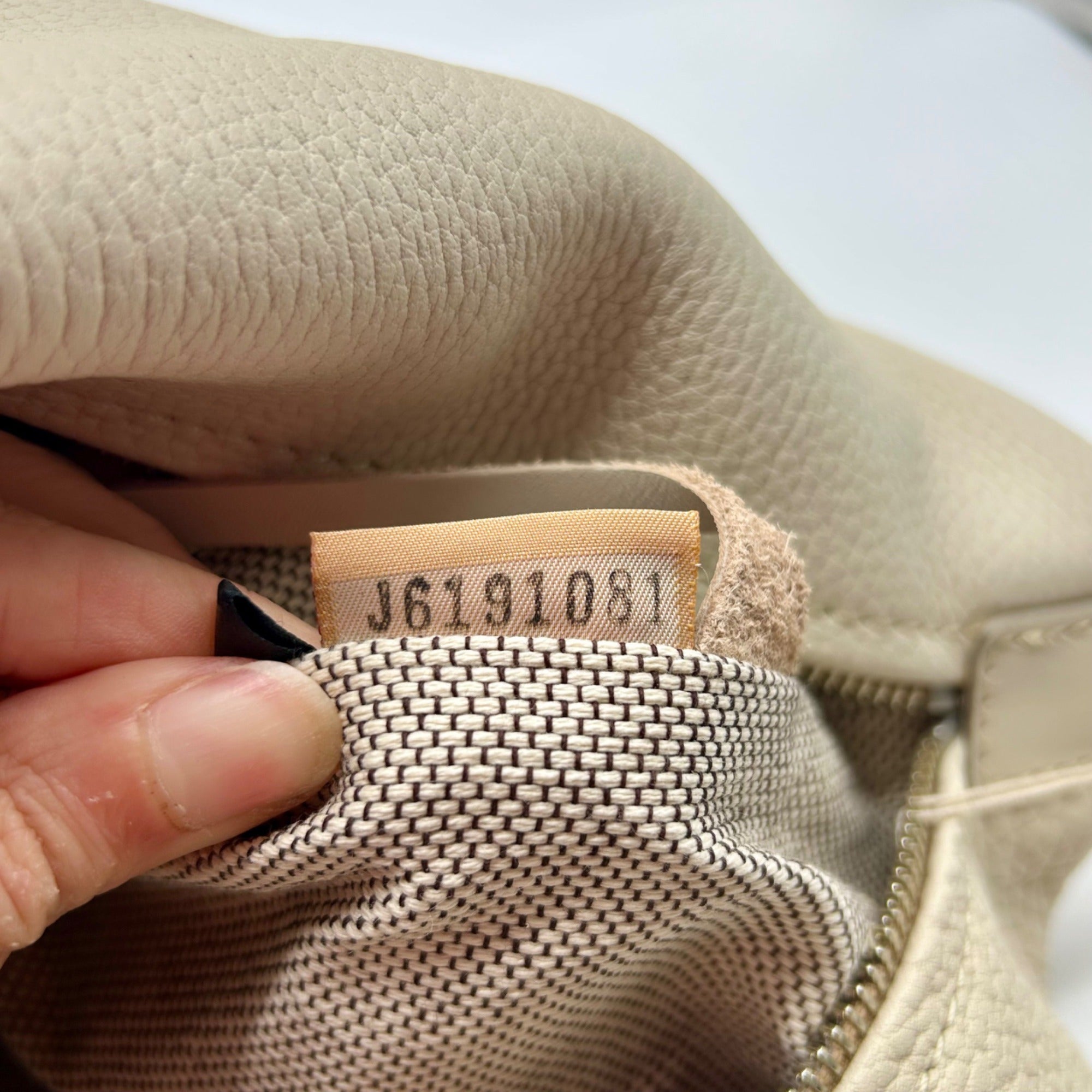 Dooney &amp; Bourke Beige Pebbled Leather Hobo Bag