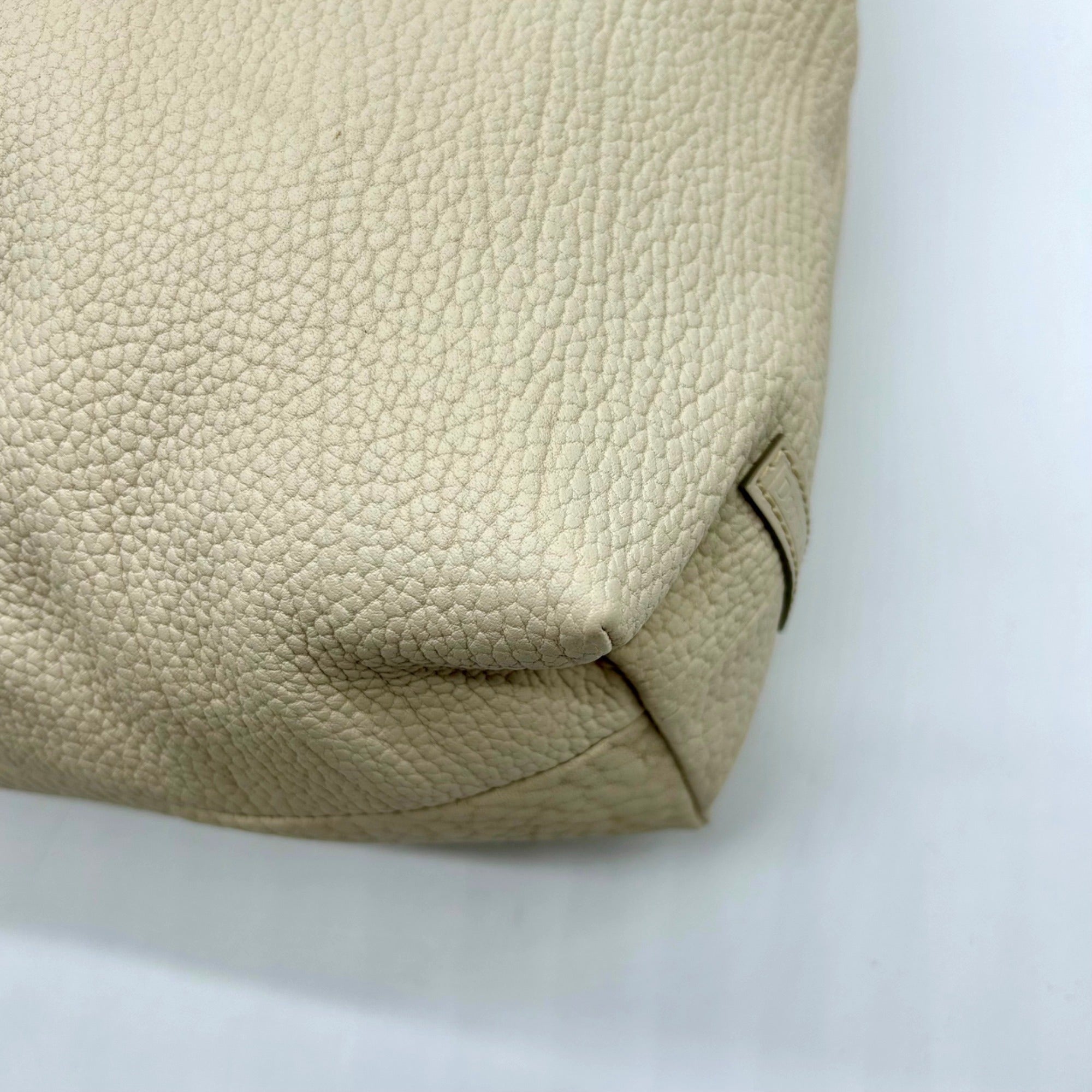 Dooney &amp; Bourke Beige Pebbled Leather Hobo Bag
