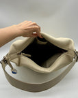 Dooney & Bourke Beige Pebbled Leather Hobo Bag
