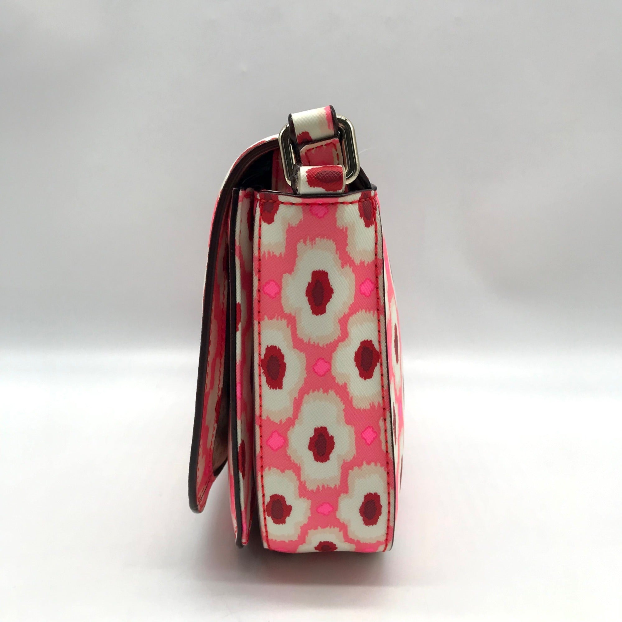 Kate Spade Pink Laurel Way Ikat Posey Foldover Crossbody bag