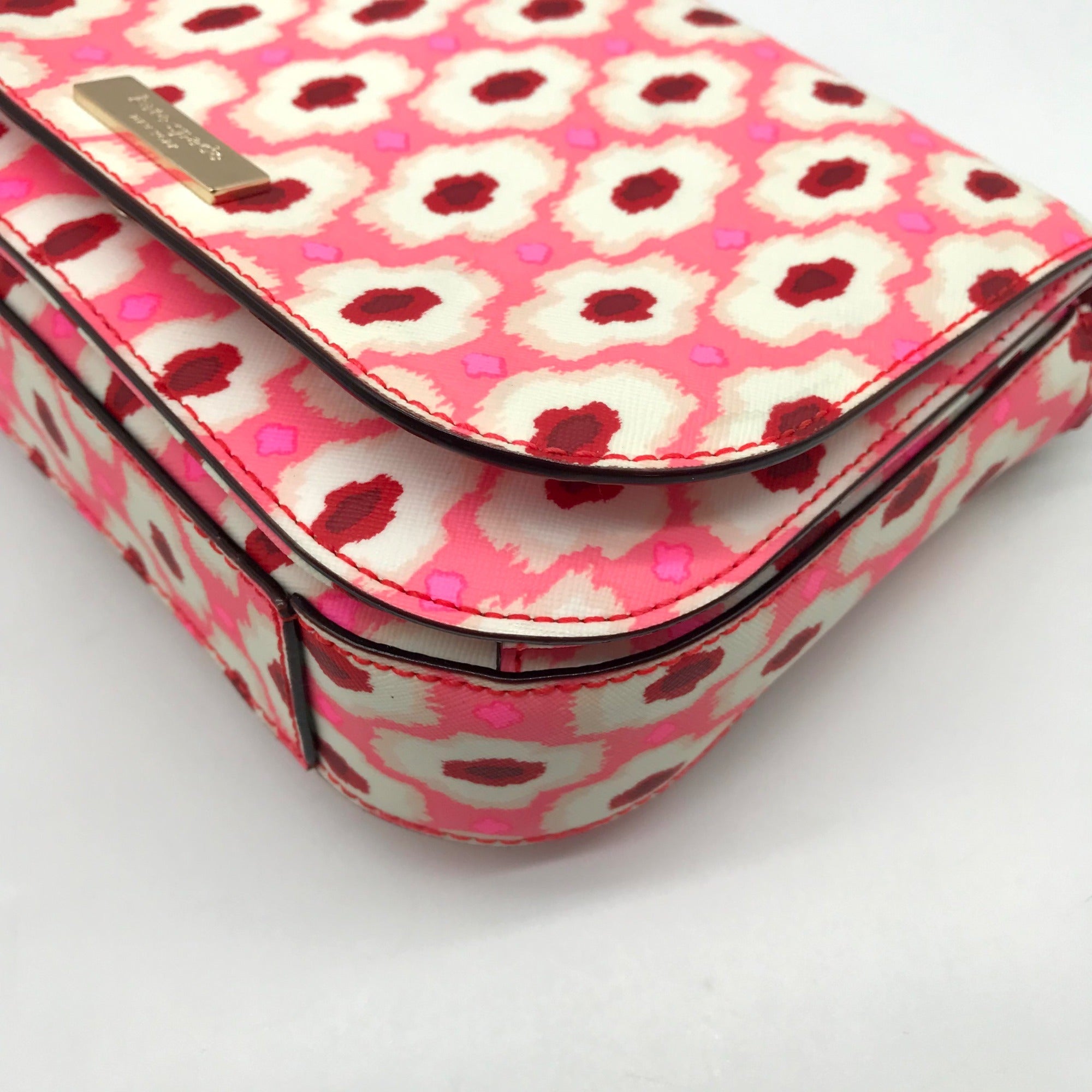 Kate Spade Pink Laurel Way Ikat Posey Foldover Crossbody bag