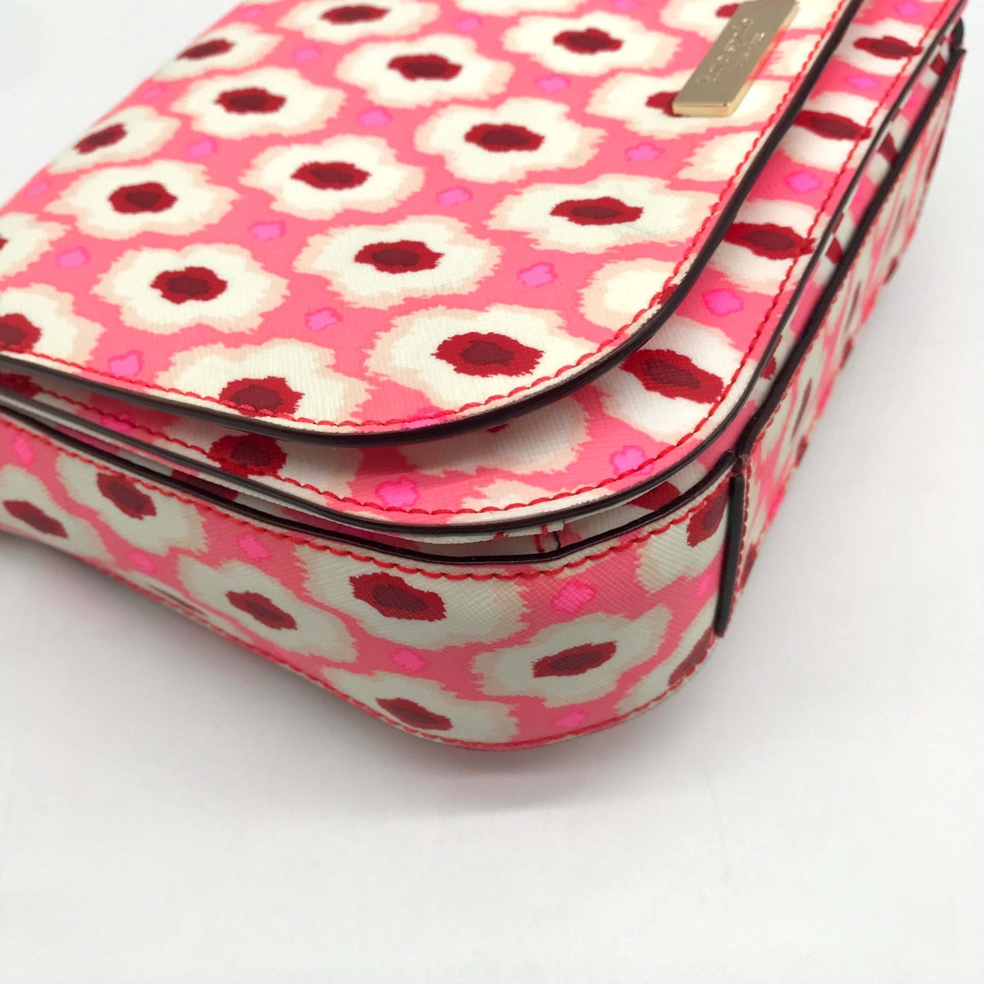 Kate Spade Pink Laurel Way Ikat Posey Foldover Crossbody bag