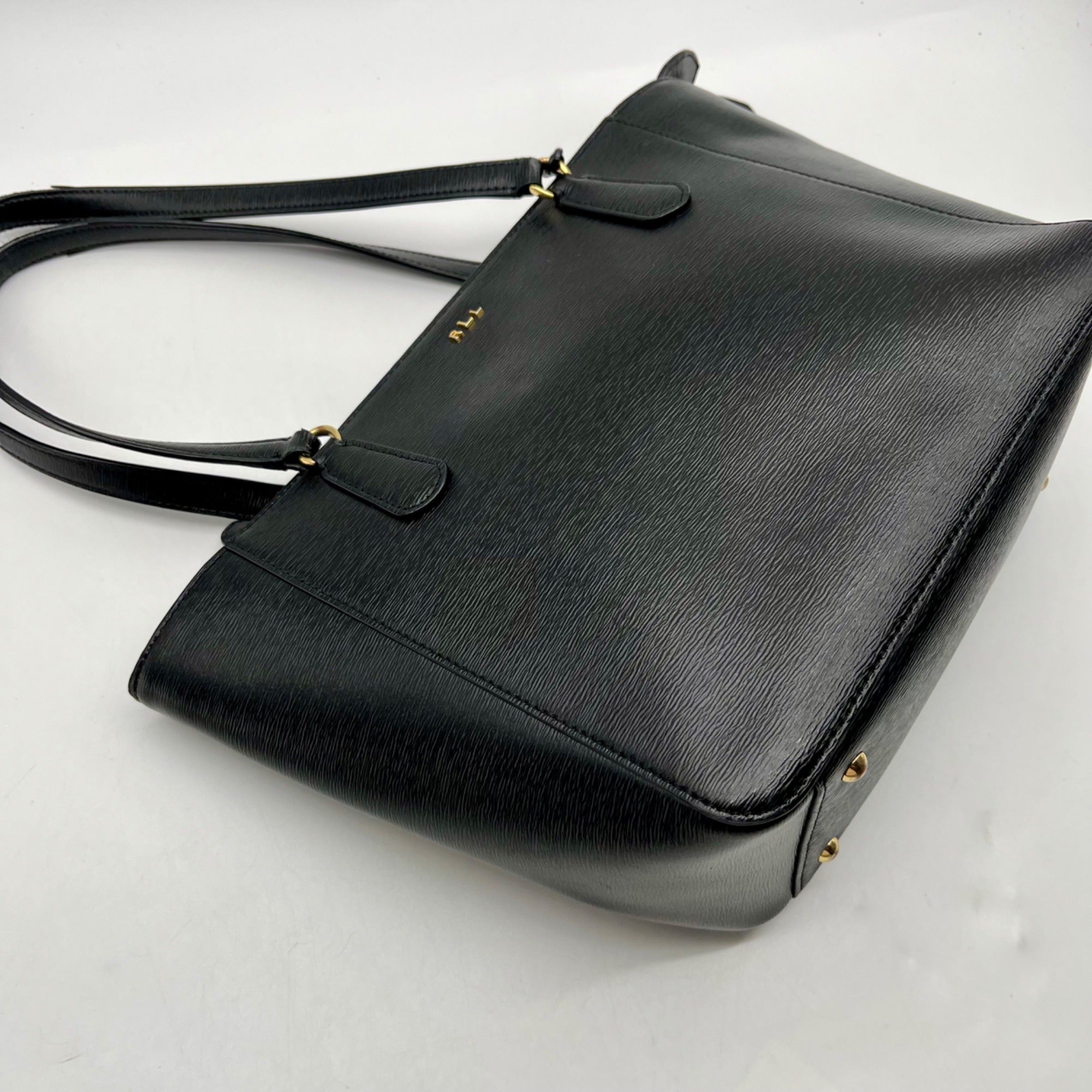 Ralph Lauren Black Leather Satchel Bag