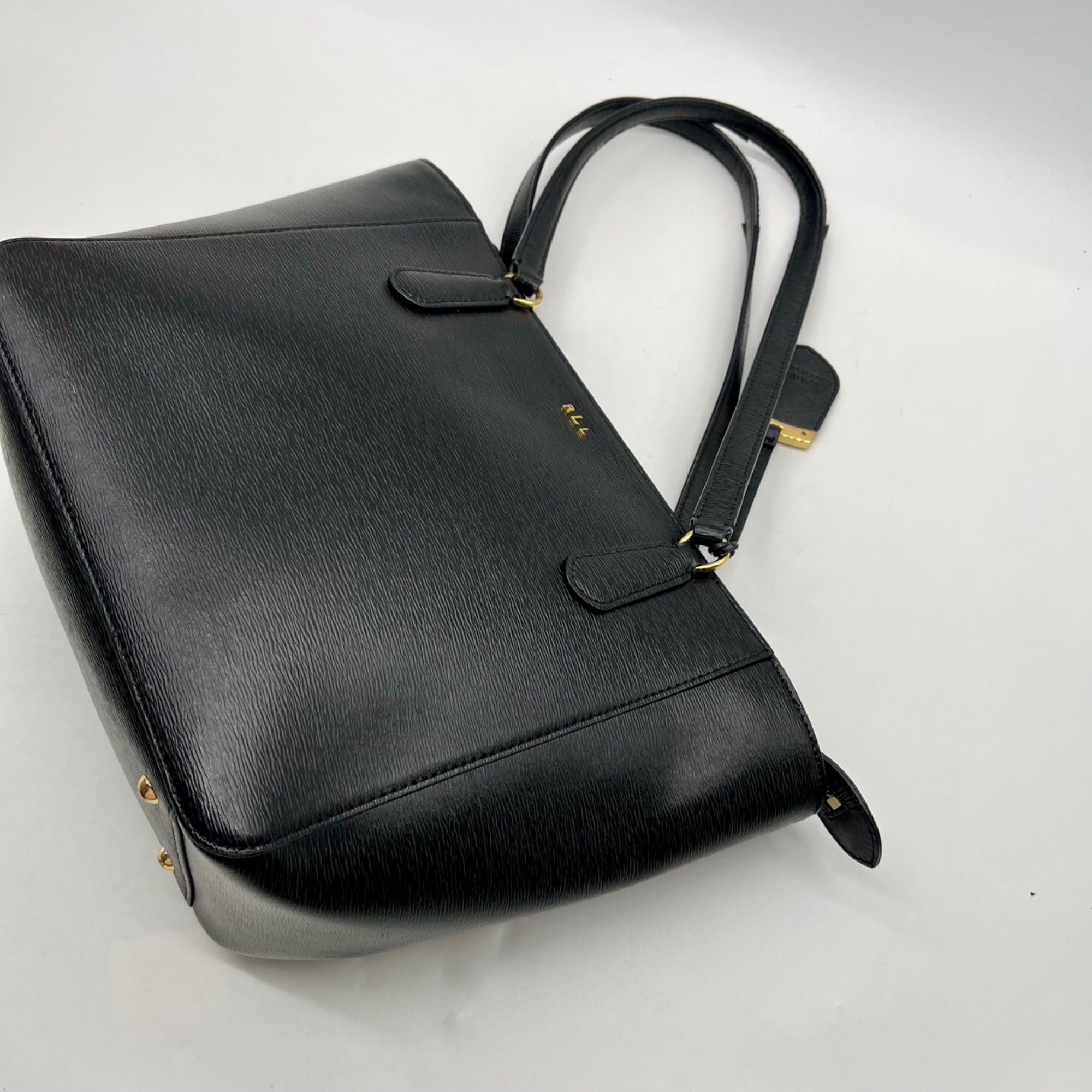 Ralph Lauren Black Leather Satchel Bag