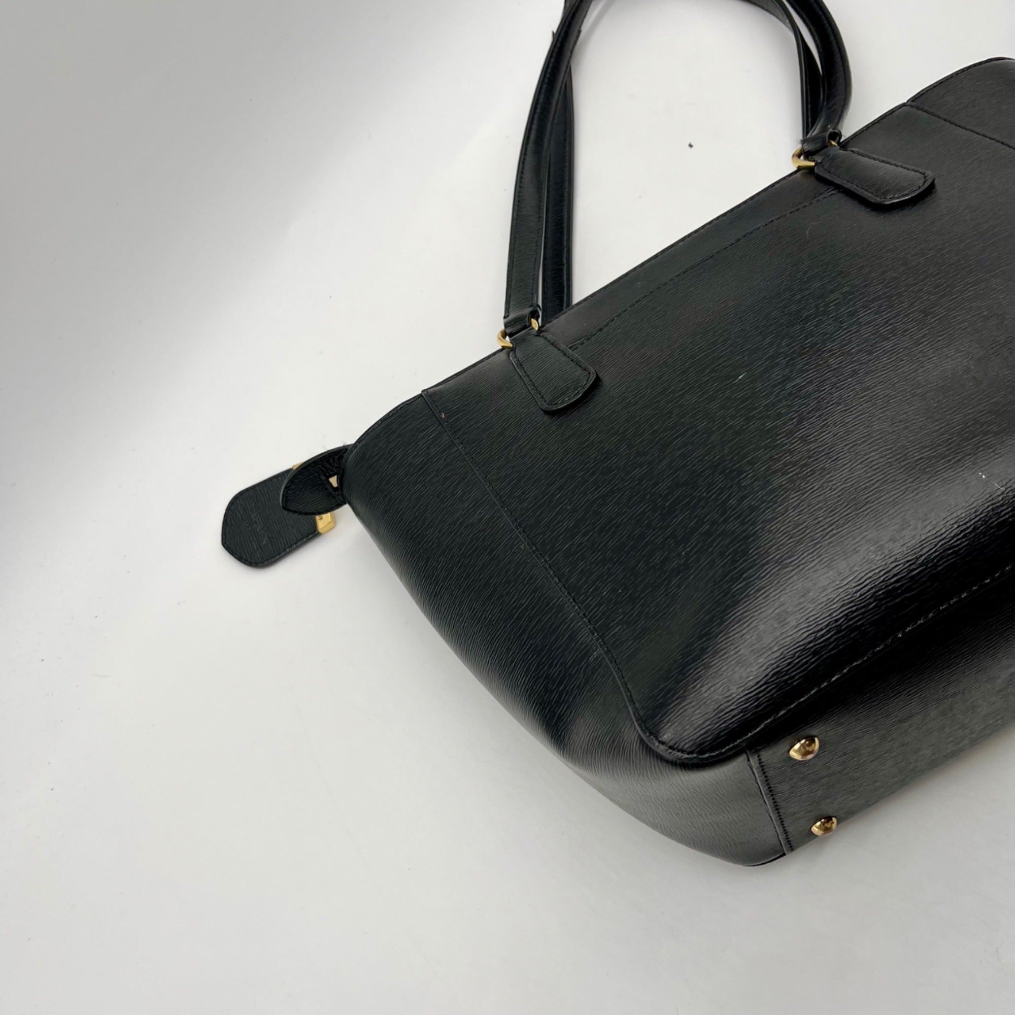 Ralph Lauren Black Leather Satchel Bag