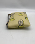 Coach Yellow Canvas Lemon Print Corner Zip Wristlet