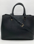 Michael Kors Black Saffiano Leather Middle Zip Savannah Convertible Tote