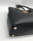 Michael Kors Black Saffiano Leather Middle Zip Savannah Convertible Tote