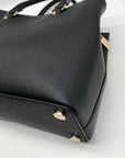 Michael Kors Black Saffiano Leather Middle Zip Savannah Convertible Tote