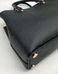 Michael Kors Black Saffiano Leather Middle Zip Savannah Convertible Tote