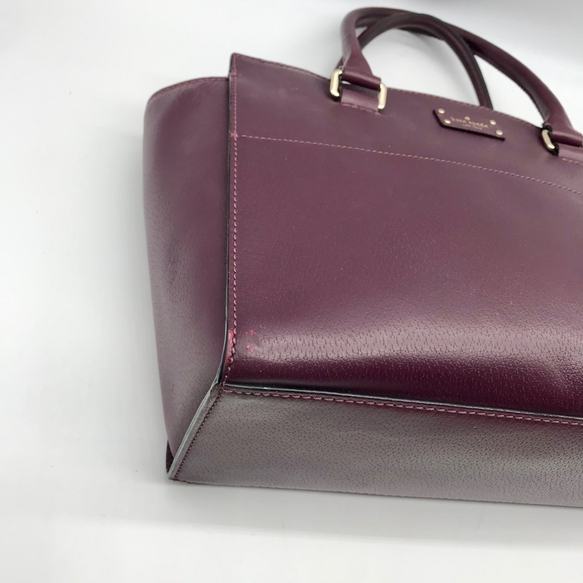 Kate Spade Plum Boarskin Leather Grove Street Lana Convertible Satchel