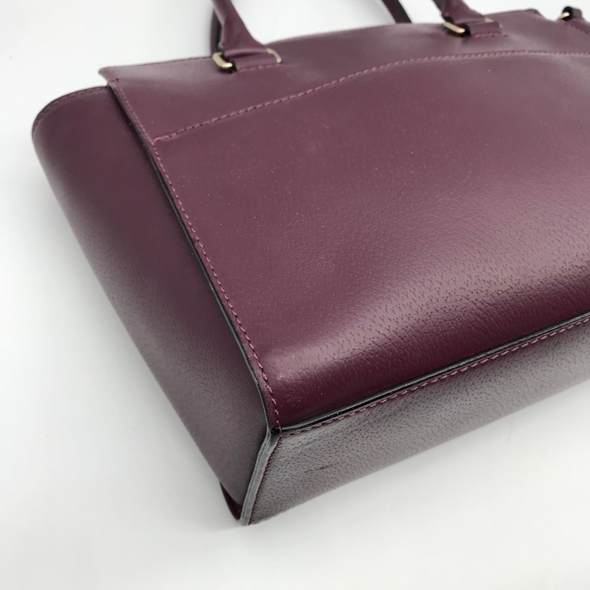 Kate Spade Plum Boarskin Leather Grove Street Lana Convertible Satchel