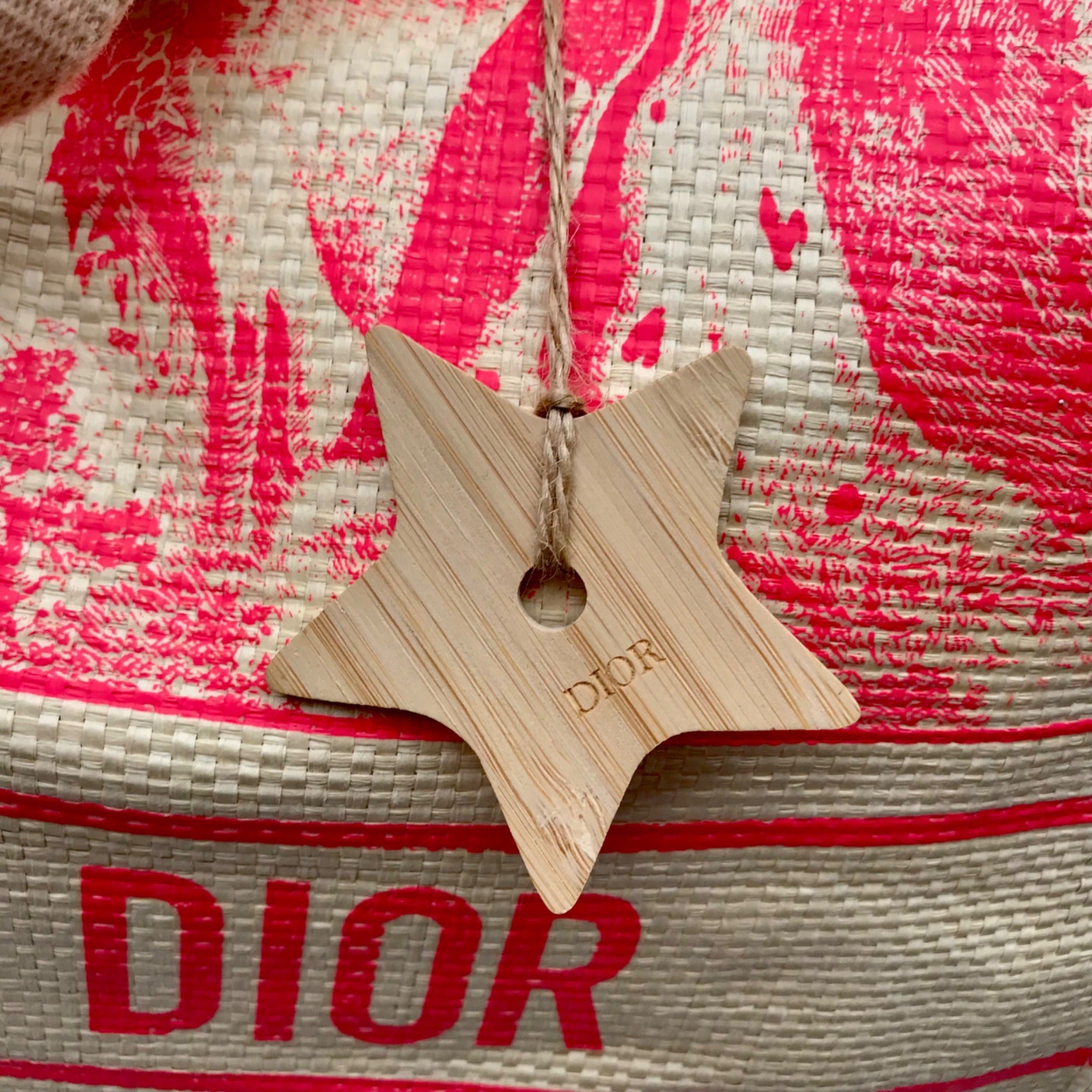 Christian Dior Pink Raffia Dioriviera Beach Tote Bag