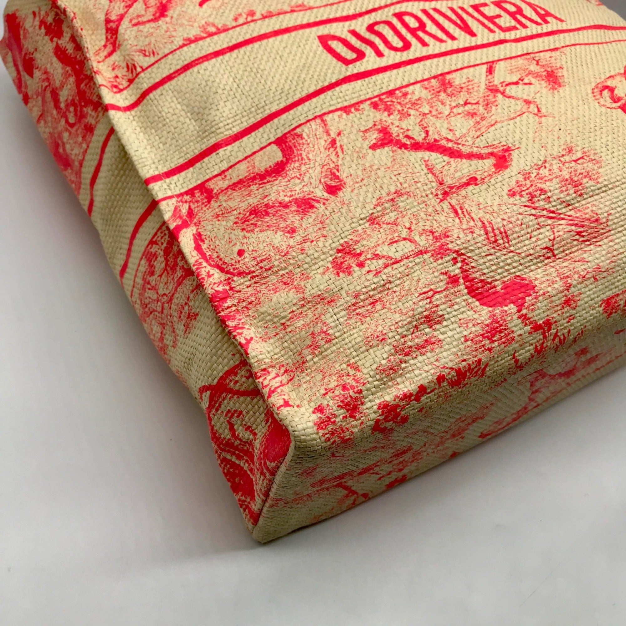 Christian Dior Pink Raffia Dioriviera Beach Tote Bag