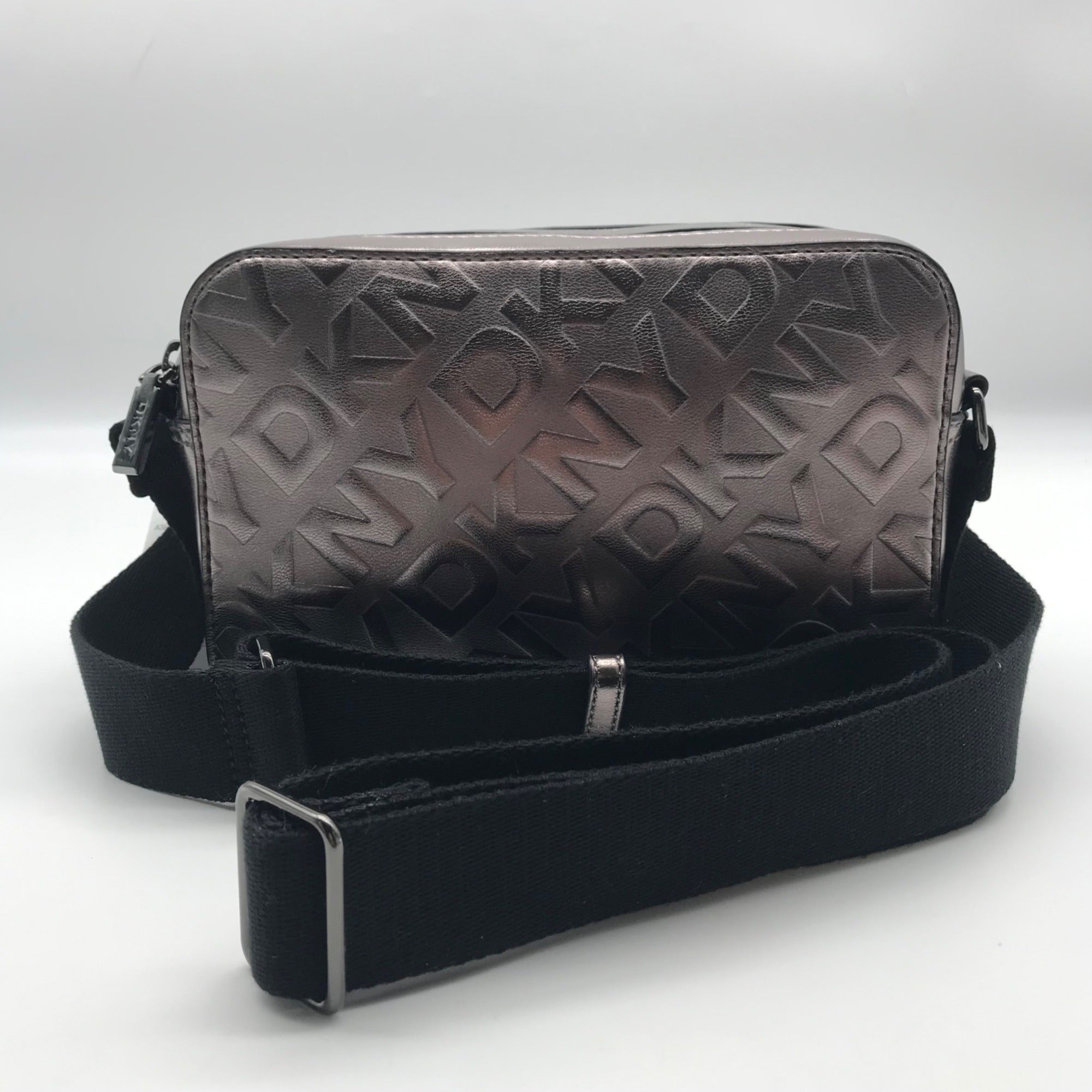DKNY Metallic Silver Small Ashlyn Crossbody Camera Bag
