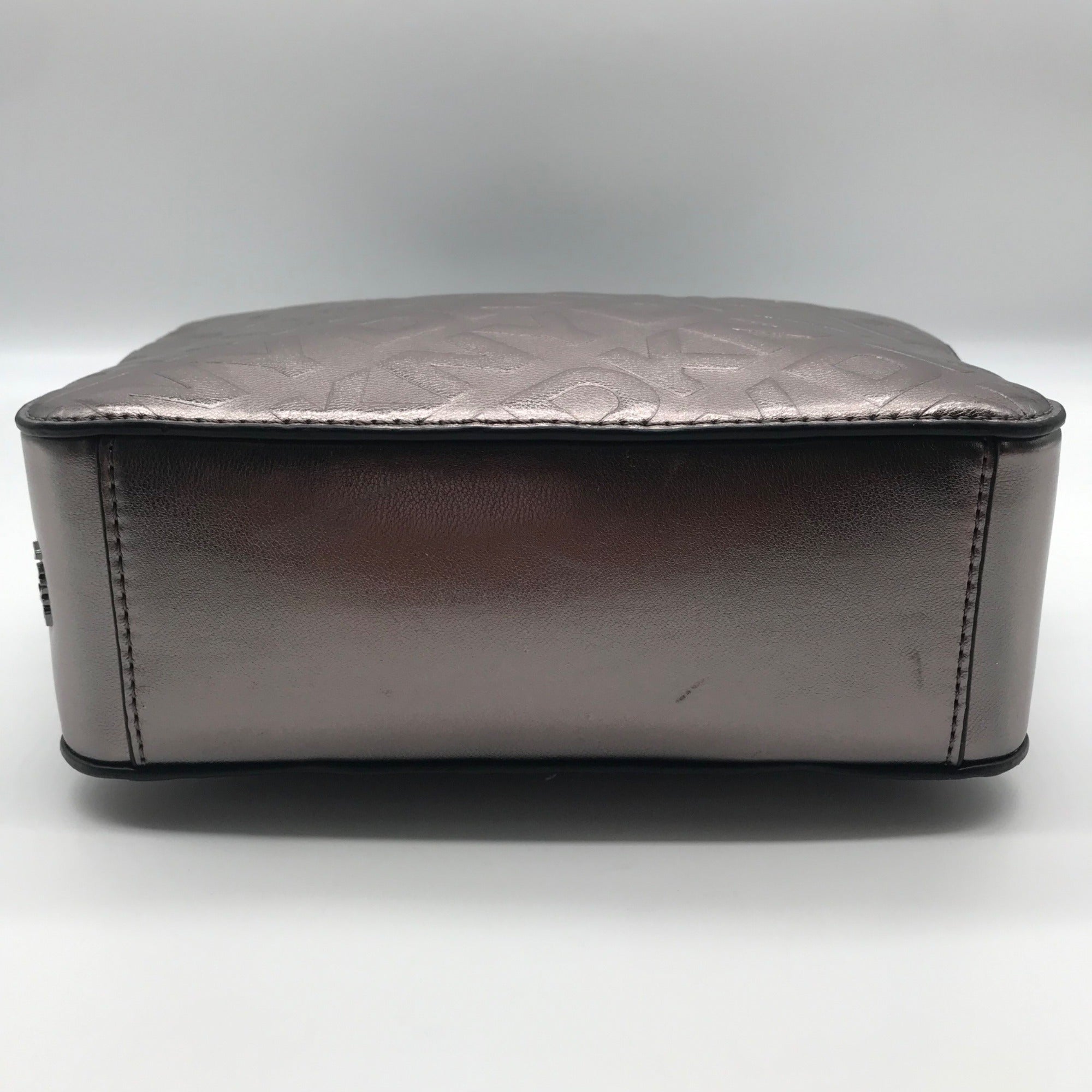 DKNY Metallic Silver Small Ashlyn Crossbody Camera Bag