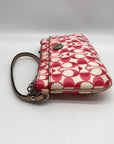 Coach Pink And White Coated Canvas Peyton Dream Monogram Wristlet