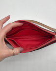 Coach Pink And White Coated Canvas Peyton Dream Monogram Wristlet