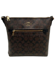 Coach Brown Signature Canvas Rowan File Bag C1554
