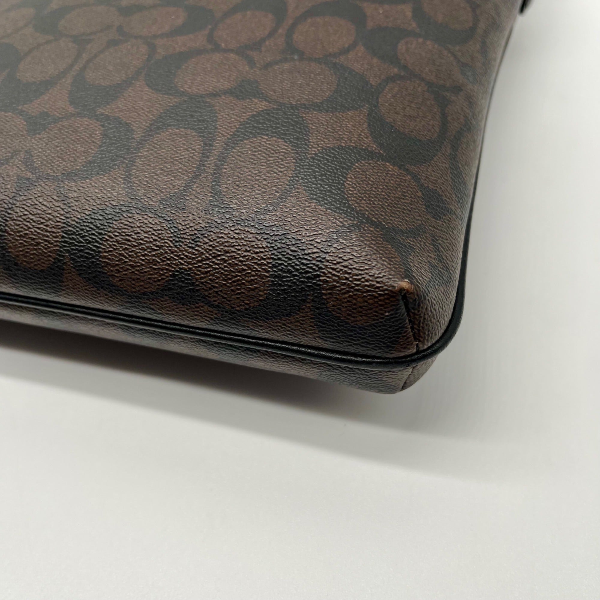 Coach Brown Signature Canvas Rowan File Bag C1554