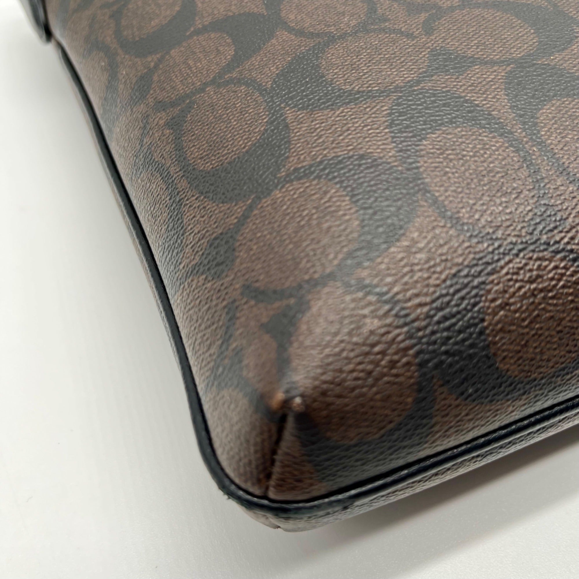 Coach Brown Signature Canvas Rowan File Bag C1554