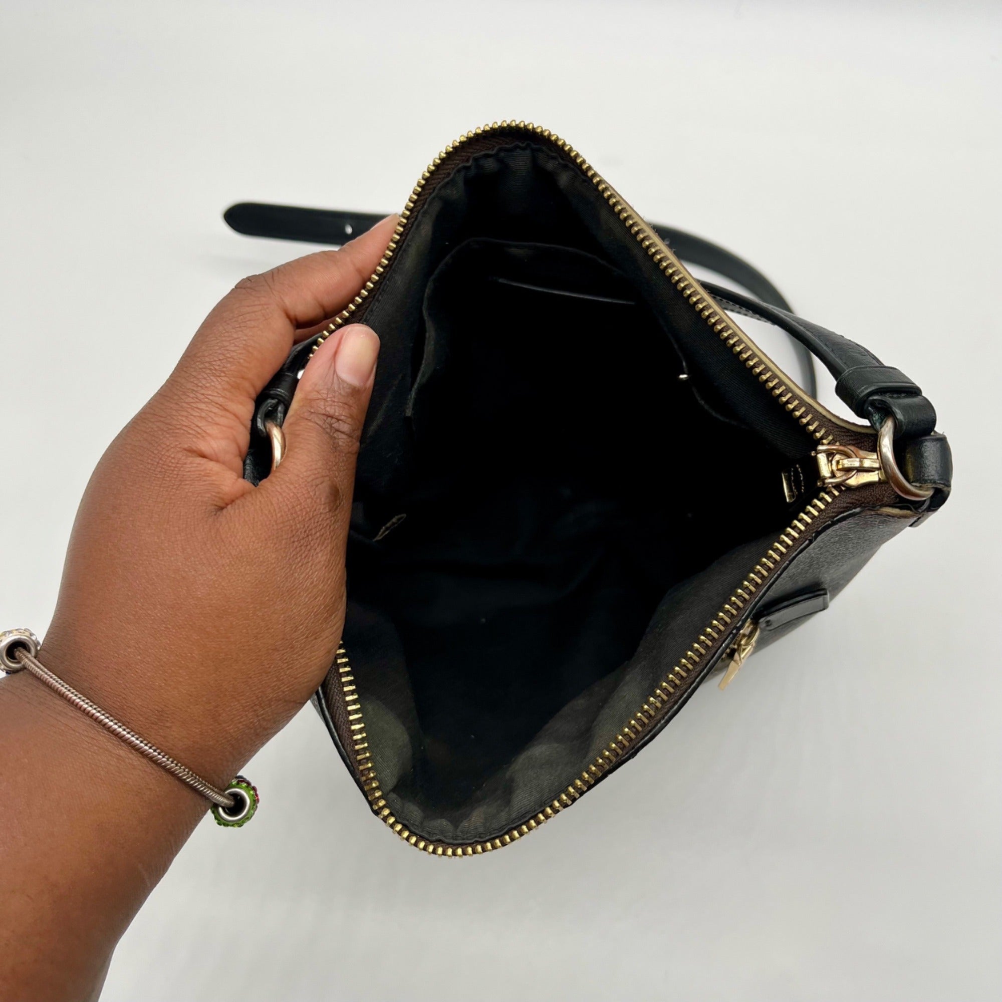 Coach Brown Signature Canvas Rowan File Bag C1554